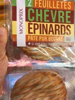 2 feuilletés chévre épinards