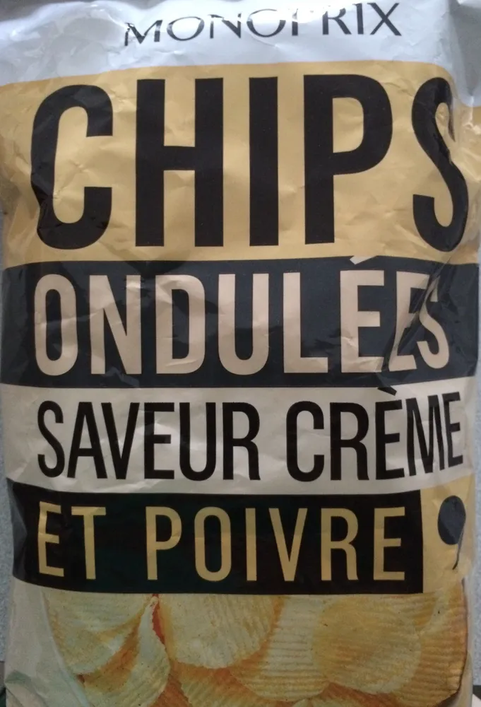 Chips ondulées saveur crème et poivre