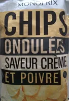 Chips ondulées saveur crème et poivre