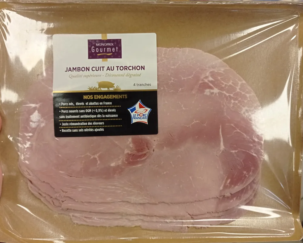 Jambon cuit supérieure découenné degraiss