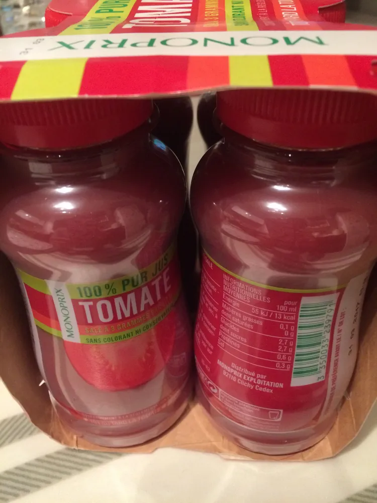 100% pur jus tomate