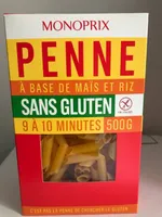 Penne à base de maïs et riz sans gluten