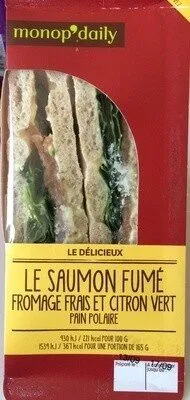 Le Saumon Fumé Fromage Frais et Citron Vert Pain Polaire
