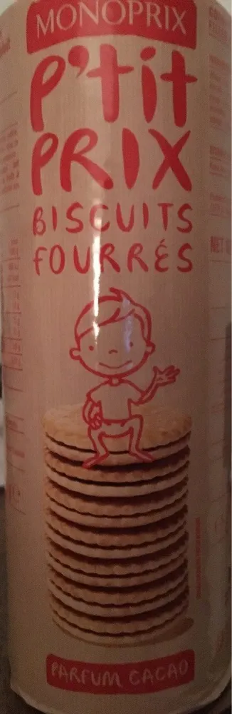 Biscuits fourrés parfum cacao