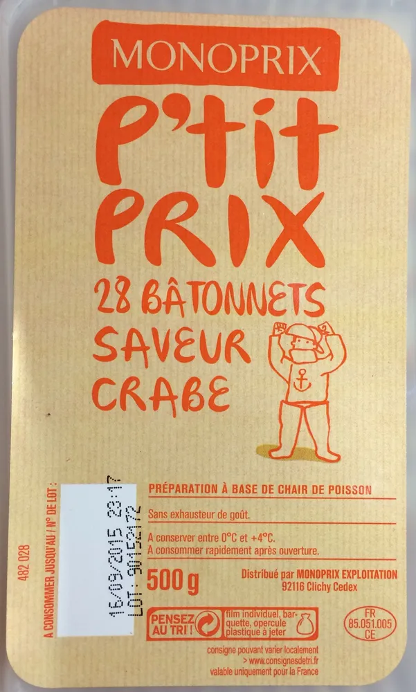 28 Bâtonnets Saveur Crabe