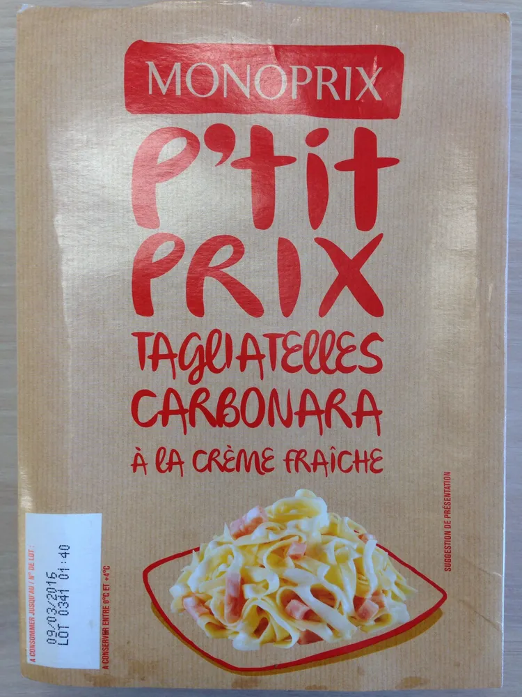 Tagliatelles Carbonara à la crème fraîche