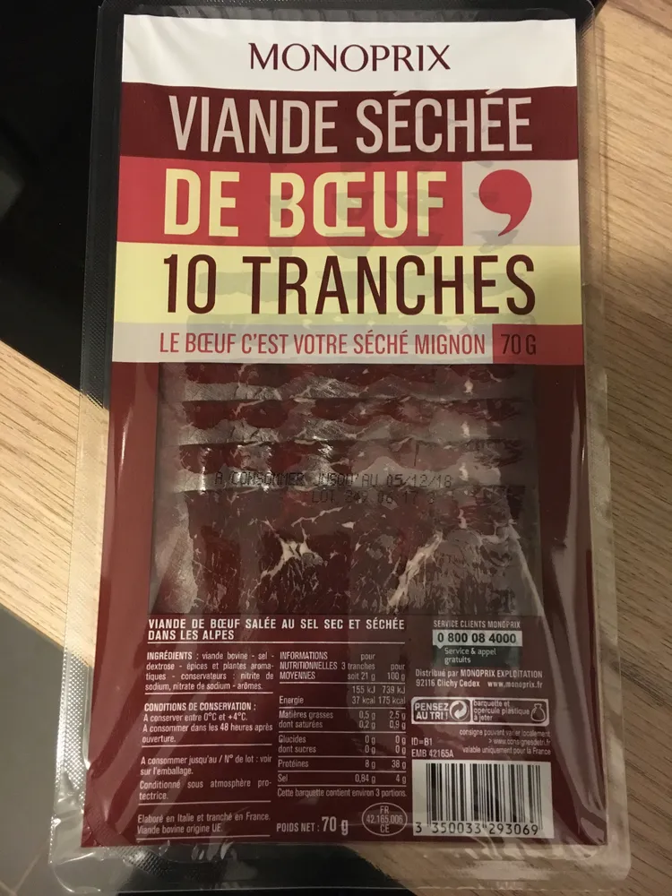 Viande séchée de boeuf
