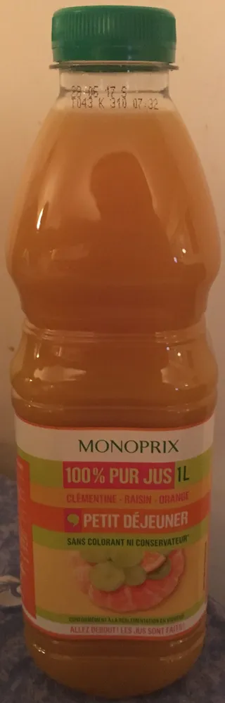 100% Pur jus Clémentine, Raisin et Orange