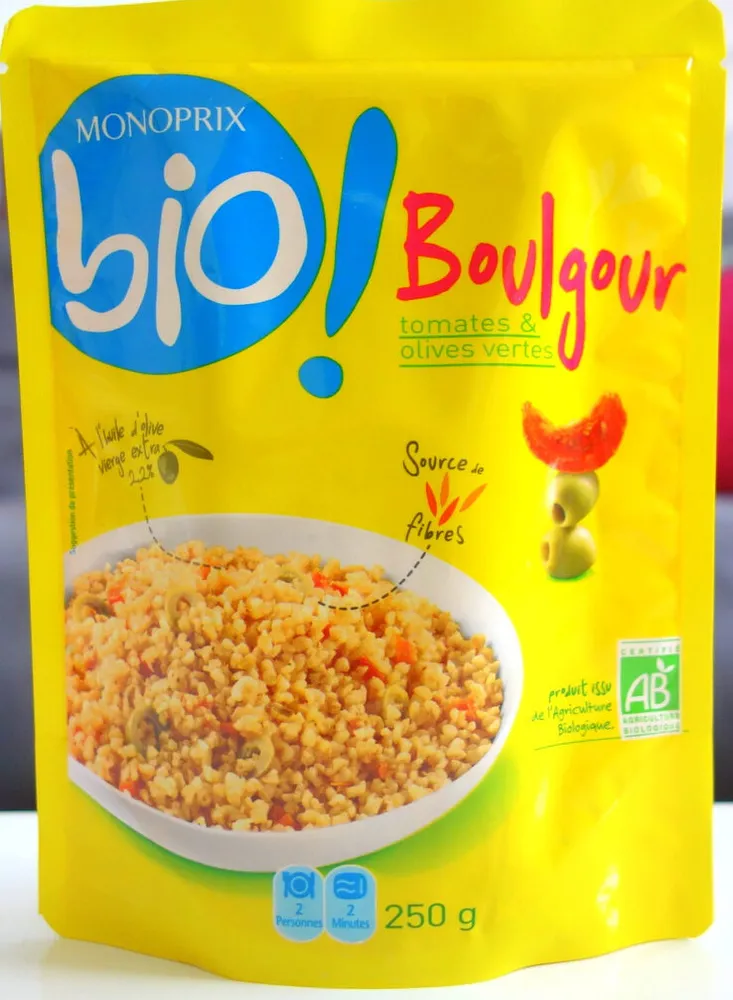 Boulgour tomate et olives vertes
