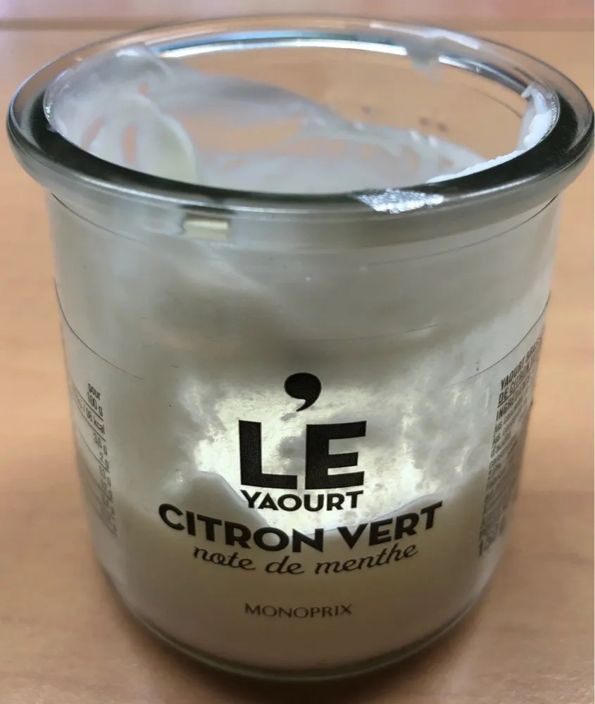 Le yaourt citron vert note de menthe