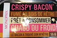 Crispy bacon fumé au bois de hêtre, consommer chaud ou froid