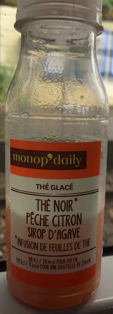 Thé glacé Noir Pêche Citron Sirop d'Agave