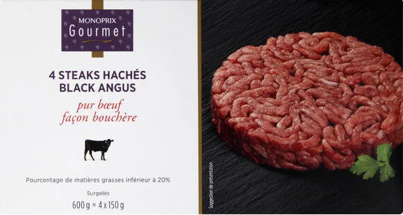 Steaks hachés Black Angus pur boeuf façon bouchère