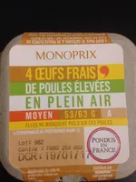4 oeufs frais de poules élevées en plein air
