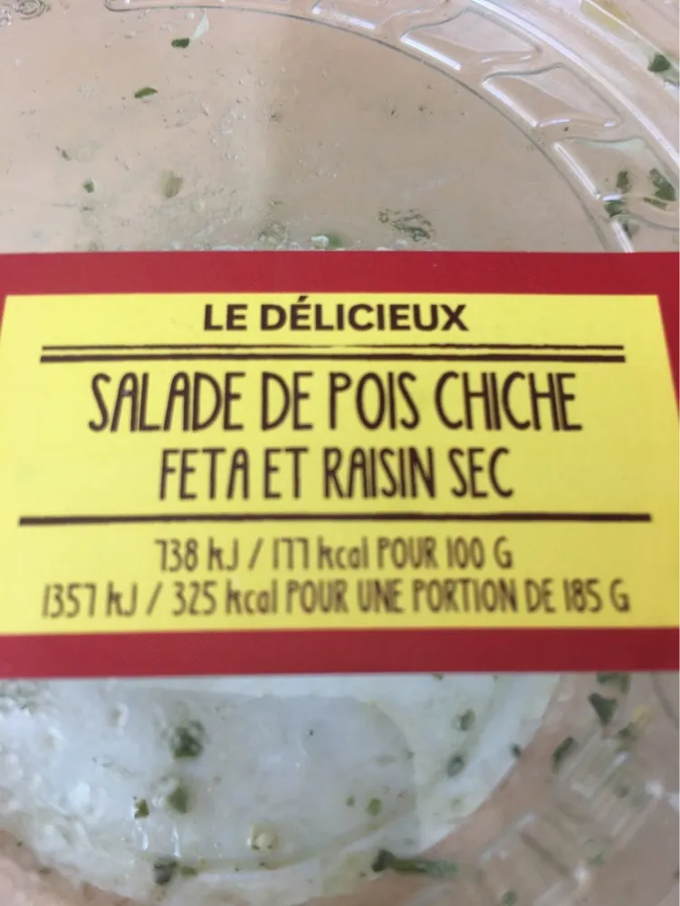 Salade de Pois Chiche, Feta et Raisins Secs