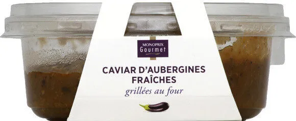 Caviar d'aubergines fraîches grillées au four