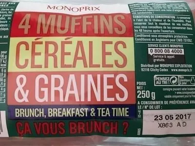 4 Muffins céréales & graines
