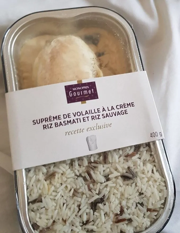 suprême de volaille à la crème riz basmati est riz sauvage