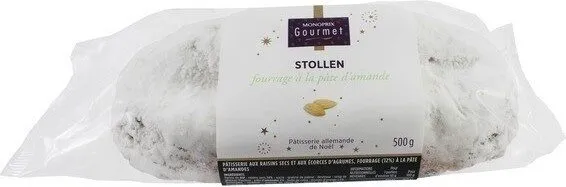 Pâtisseries Stollen fourrage à la pâte d'amande
