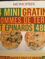 4 MINI GRATINS POMMES DE TERRE ET EPINARDS