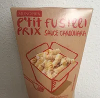 Fusilli sauce Carbonara