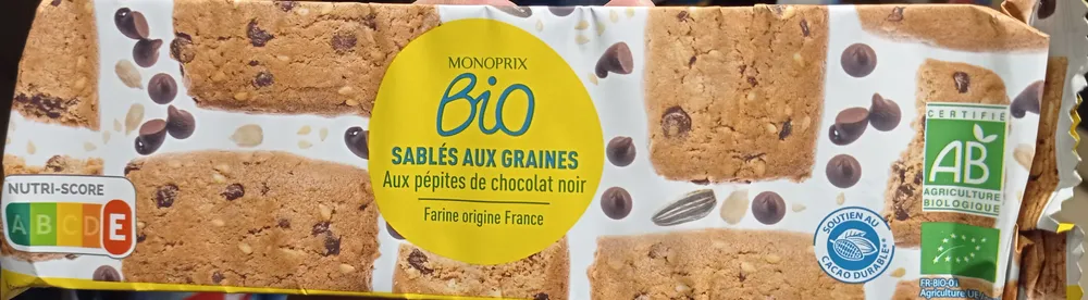 Sablés pépites de chocolat noir