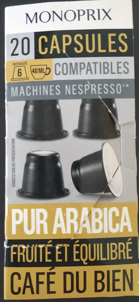 Capsules de café pur arabica fruité et équilibré