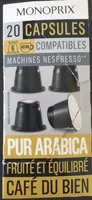 Capsules de café pur arabica fruité et équilibré