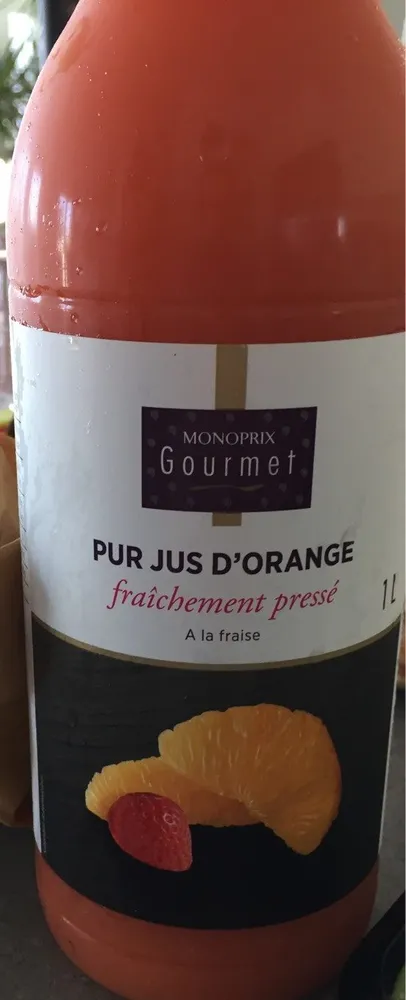 Pur jus d’orange à la fraise