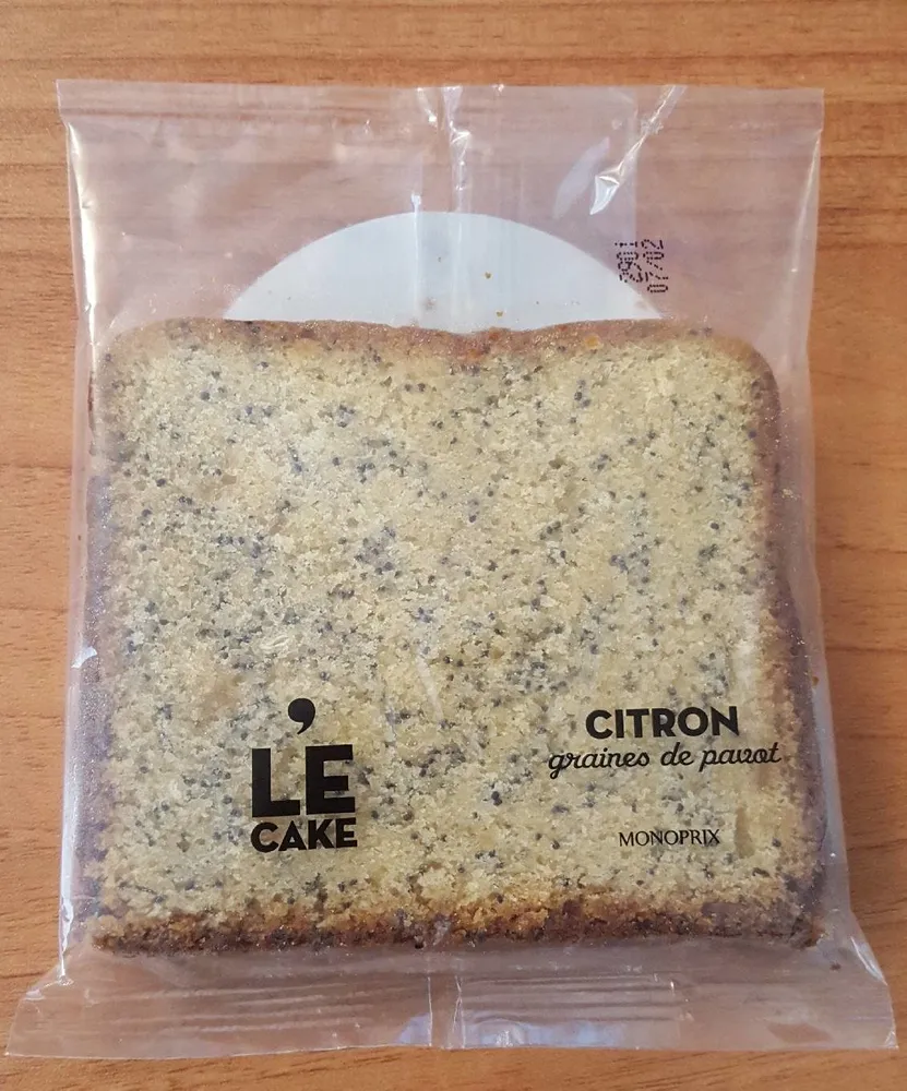Tranche de cake au citron et aux graines de pavot 80g
