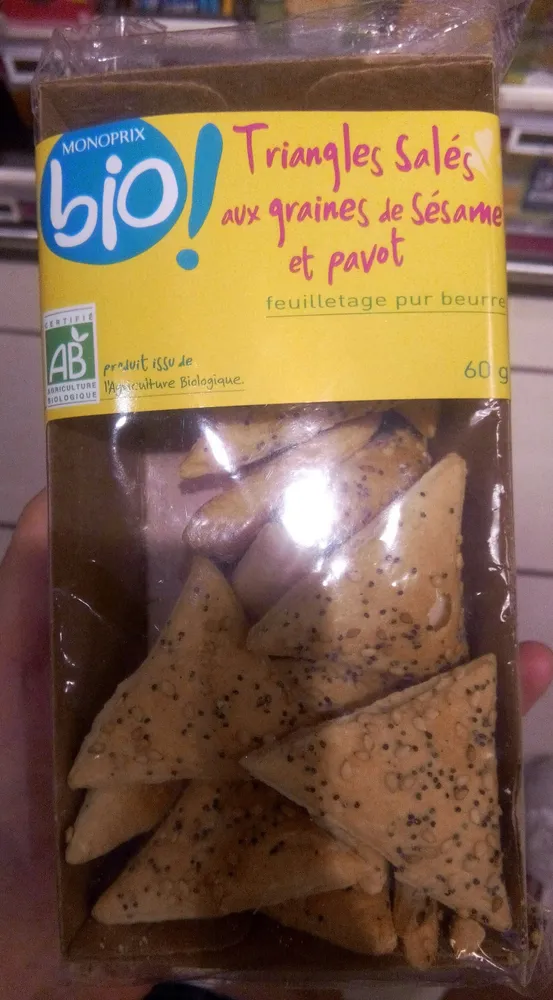 Triangles Salés aux Graines de Sésame et de Pavot