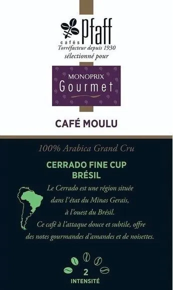 Café moulu Brésil 100% arabica grand cru intensité 2