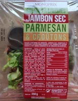 Salade jambon sec parmesan croûtons