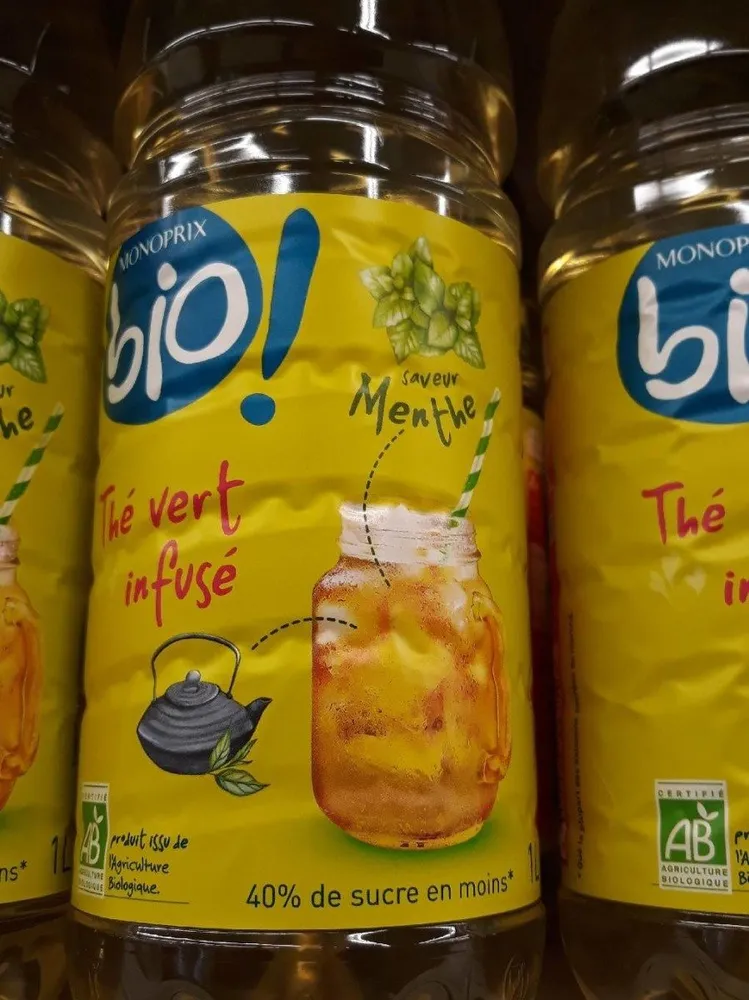 Thé vert infuse saveur menthe
