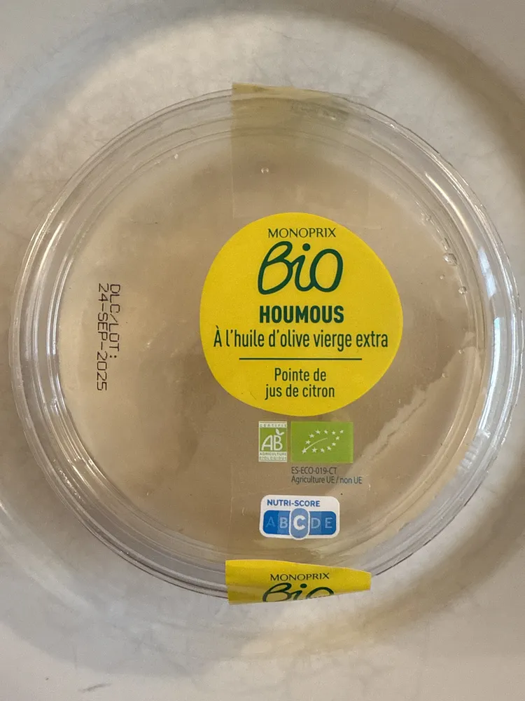 Houmous a l'huile d'olive vierge extra