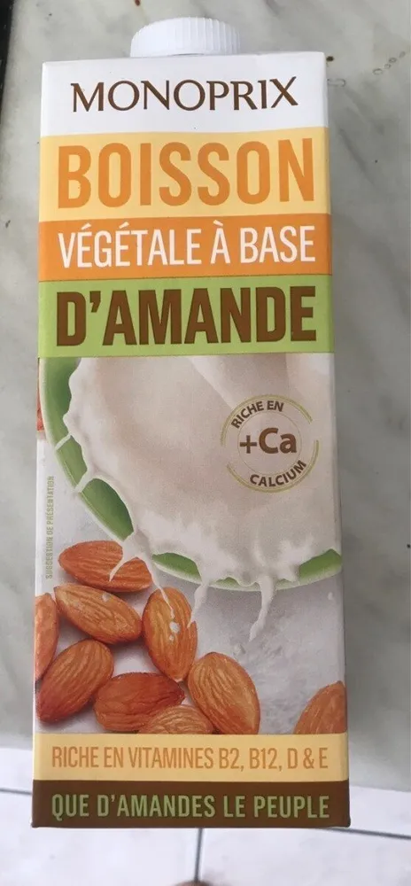 Boisson végétale à base d'amande