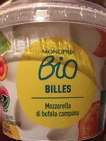 Monoprix bio billes mozzarella di buffala