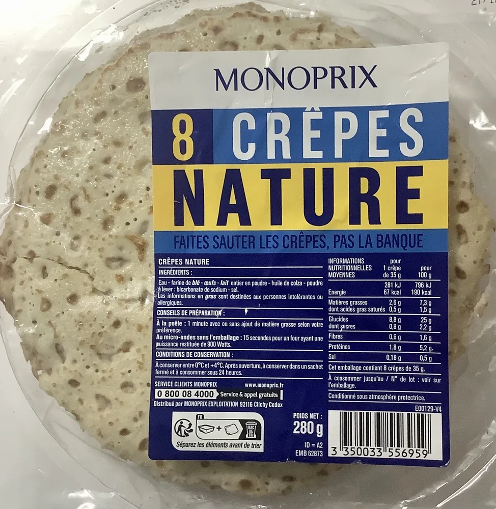 8 crêpes nature