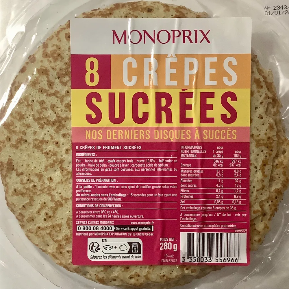 8 crêpes sucrées