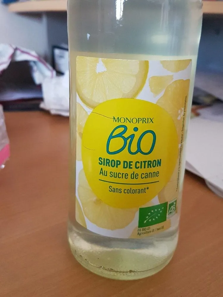 Sirop de citron au sucre de canne bio