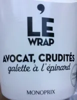 Le Wrap Avocat, crudités, galette à l'epinard