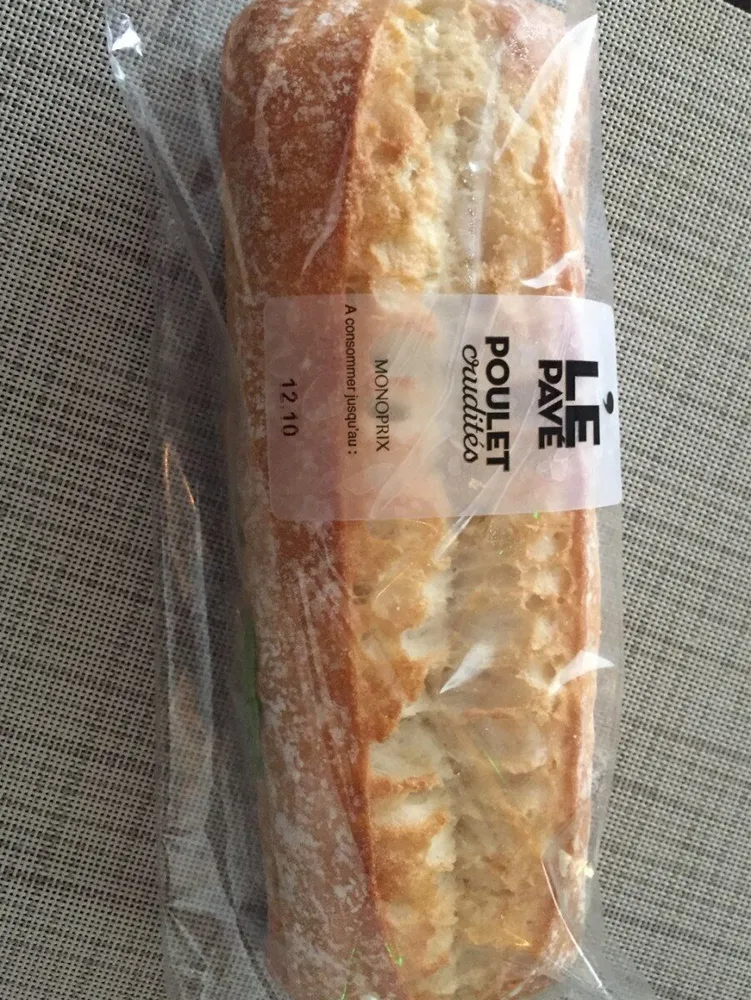 Le pave poulet crudites