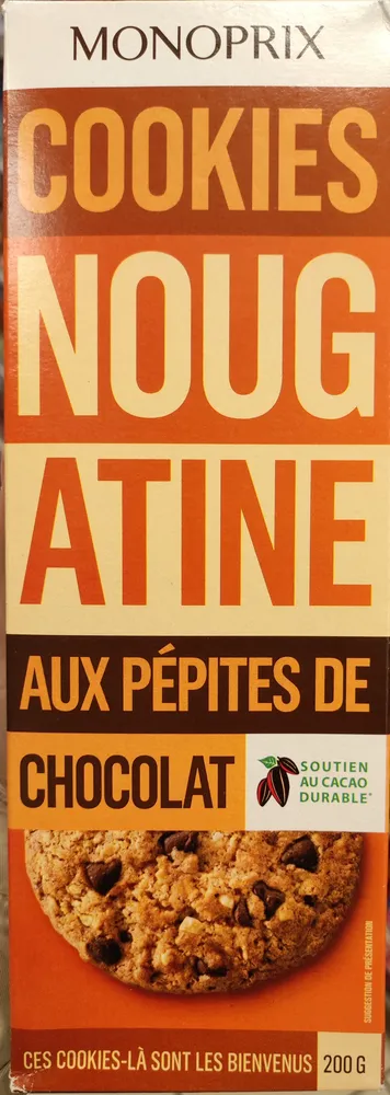 Cookies nougatine aux pépites de chocolat