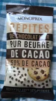 Pépites de chocolat noir pur cacao