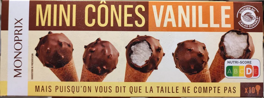 10 mini cônes vanille