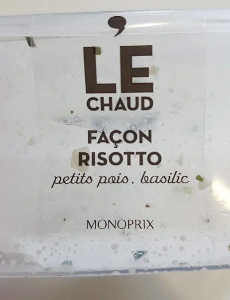 Plat cuisiné riz petits pois courgettes basilic