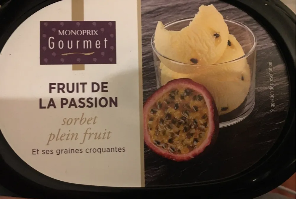 Sorbet plein fruit Fruit de la passion