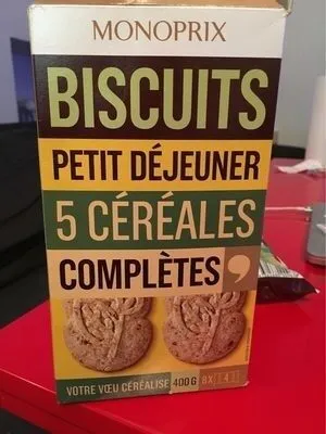 Biscuits petit dejeuner 5 cereales completes