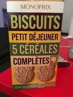 Biscuits petit dejeuner 5 cereales completes