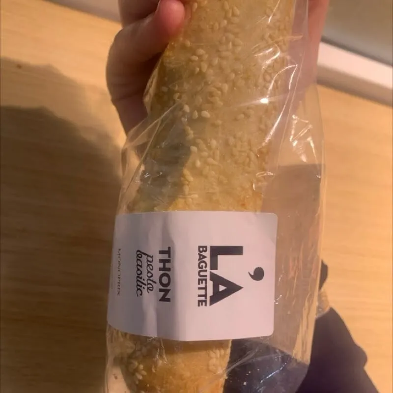LA baguette thon pesto basilic
